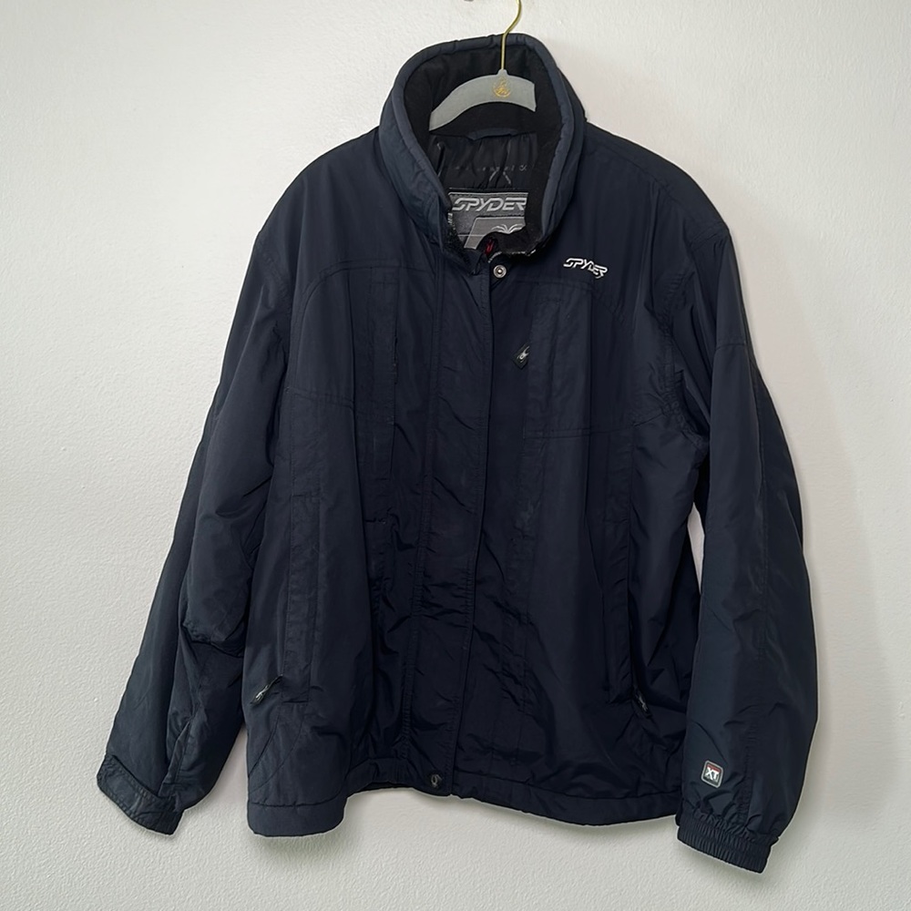 Spyder black Entrant GII nylon full zip hooded winter jacket